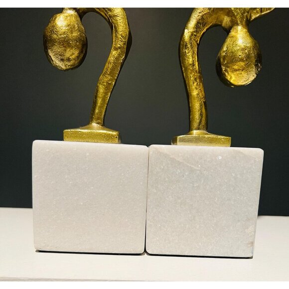 Sagebrook Home | Gold Bookends | Discontinued Sculpture Set | Modern Shelf Decor - Picture 9 of 9